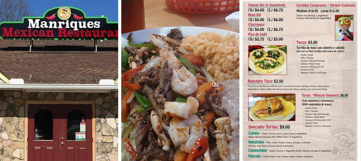 Manrique's Mexican Restaurant Menu