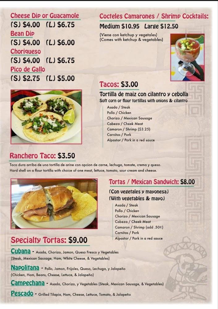 Manrique's Mexican Restaurant Menu image 1