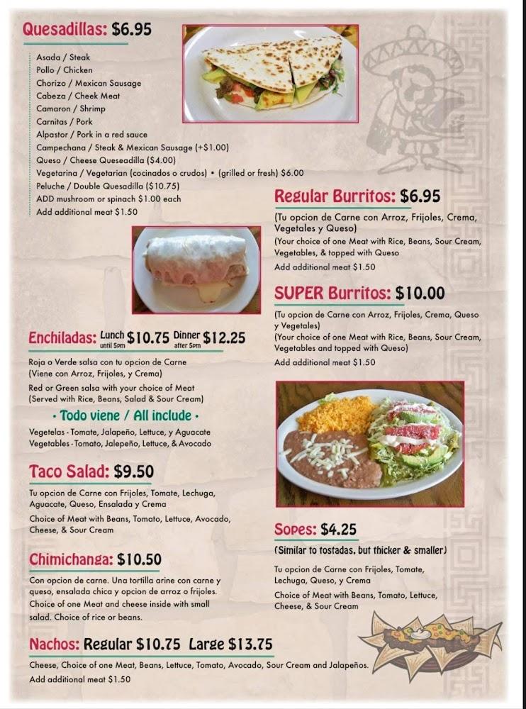Manrique's Mexican Restaurant Menu image 2